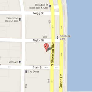The map of our location in Corpus Christi